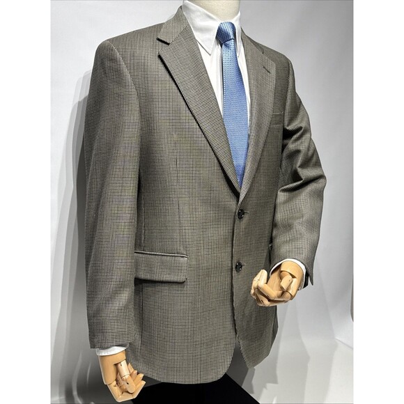 Brooks Brothers 100% Wool Blazer Gray Brown Micro Houndstooth Men's Size 39R - Picture 6 of 12